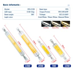 High Power LED R7S Glass Tube COB Bulb Ceramics 110V 220V 78MM 118MM R7s Corn Lamp 5W 10W 20W J78 J118 Replace Halogen Lampadas