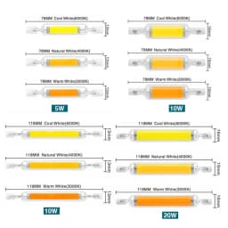 High Power LED R7S Glass Tube COB Bulb Ceramics 110V 220V 78MM 118MM R7s Corn Lamp 5W 10W 20W J78 J118 Replace Halogen Lampadas