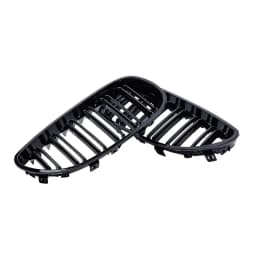 Pulleco Car Front Bumper Grille Kidney Racing Grill Grilles For BMW E60 E61 5 Series 2003-2009 Gloss Black Auto New Double Slat