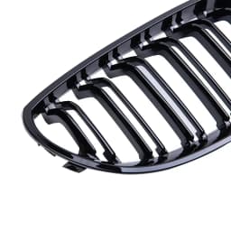Pulleco Car Front Bumper Grille Kidney Racing Grill Grilles For BMW E60 E61 5 Series 2003-2009 Gloss Black Auto New Double Slat