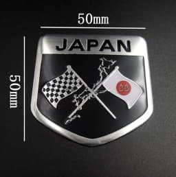 Japan Flag Shield Emblem Badge Car Sticker Japanese Flag Badge Body Bumper Styling Decor Sticker Badge Universal Car Accessories