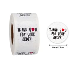 Reward Stickers School Teacher Kids Love Sticker Thank You Pink Round Tags Hand-Made Label for Baking Decoration 50PCS
