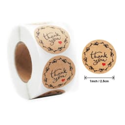 Reward Stickers School Teacher Kids Love Sticker Thank You Pink Round Tags Hand-Made Label for Baking Decoration 50PCS