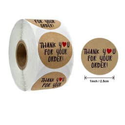 Reward Stickers School Teacher Kids Love Sticker Thank You Pink Round Tags Hand-Made Label for Baking Decoration 50PCS