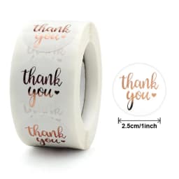 Reward Stickers School Teacher Kids Love Sticker Thank You Pink Round Tags Hand-Made Label for Baking Decoration 50PCS