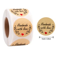 Reward Stickers School Teacher Kids Love Sticker Thank You Pink Round Tags Hand-Made Label for Baking Decoration 50PCS