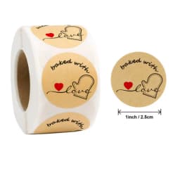 Reward Stickers School Teacher Kids Love Sticker Thank You Pink Round Tags Hand-Made Label for Baking Decoration 50PCS