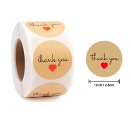 Reward Stickers School Teacher Kids Love Sticker Thank You Pink Round Tags Hand-Made Label for Baking Decoration 50PCS
