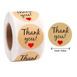 Reward Stickers School Teacher Kids Love Sticker Thank You Pink Round Tags Hand-Made Label for Baking Decoration 50PCS