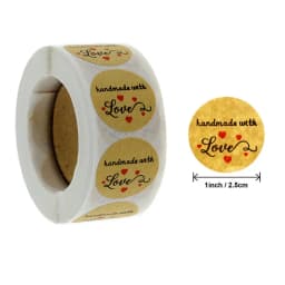 Reward Stickers School Teacher Kids Love Sticker Thank You Pink Round Tags Hand-Made Label for Baking Decoration 50PCS