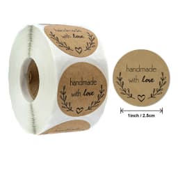Reward Stickers School Teacher Kids Love Sticker Thank You Pink Round Tags Hand-Made Label for Baking Decoration 50PCS