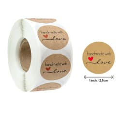 Reward Stickers School Teacher Kids Love Sticker Thank You Pink Round Tags Hand-Made Label for Baking Decoration 50PCS