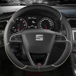 Car Steering Wheel Cover Microfiber Leather 38cm Non-Slip For Seat Tarraco Arona Ateca Ibiza Toledo Mii Leon Arosa Exeo ST FR