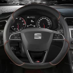 Car Steering Wheel Cover Microfiber Leather 38cm Non-Slip For Seat Tarraco Arona Ateca Ibiza Toledo Mii Leon Arosa Exeo ST FR