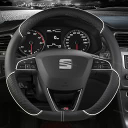 Car Steering Wheel Cover Microfiber Leather 38cm Non-Slip For Seat Tarraco Arona Ateca Ibiza Toledo Mii Leon Arosa Exeo ST FR