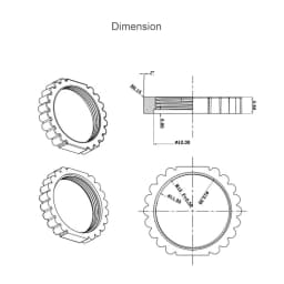 M12 * 0.5 Lens Fixing Nut CCTV LENS Lock Ring
