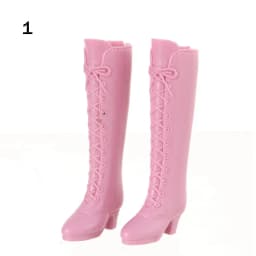 1Pair Plastic Doll Colorful Long Knees Boots Female Doll Boots Socks Doll Shoes Fit Foot Length 2.2cm Dolls Accessories