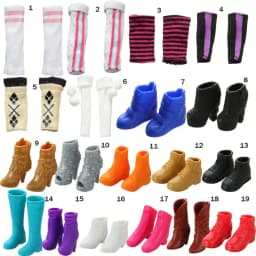1Pair Plastic Doll Colorful Long Knees Boots Female Doll Boots Socks Doll Shoes Fit Foot Length 2.2cm Dolls Accessories