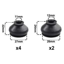 6/2pcs Premium Rubber 13 30 23/11 27 21 Tie Rod Ends And Ball Joint Dust Covers Universal Ball Joint Boot Dust Boot Covers