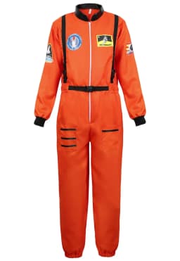 Adult Astronaut Costume for Women Men Flight Suit Costume Cosplay Space Astronaut Blue Full Body Jumpsuit with Zipper Carnival