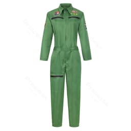Adult Astronaut Costume for Women Men Flight Suit Costume Cosplay Space Astronaut Blue Full Body Jumpsuit with Zipper Carnival