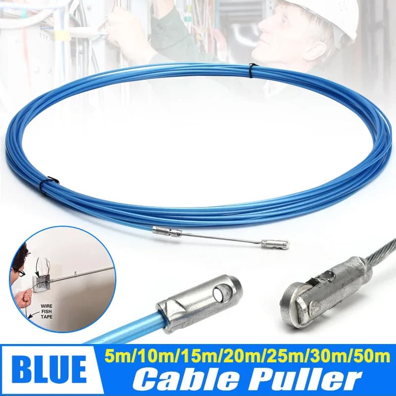 50M Electric Cable Tape Conduit Ducting Portable Flexibility Anti-Aging Degree Cable Puller Wiring Installation Electrician Tool