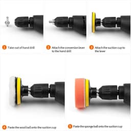 3"Car Waxing Sponge Pad Polishing Kit Auto Detailing Sandpaper Buffing Sanding Disc Polisher Drill Adapter Headlight Restoration