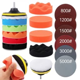 3"Car Waxing Sponge Pad Polishing Kit Auto Detailing Sandpaper Buffing Sanding Disc Polisher Drill Adapter Headlight Restoration