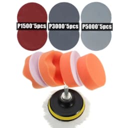 3"Car Waxing Sponge Pad Polishing Kit Auto Detailing Sandpaper Buffing Sanding Disc Polisher Drill Adapter Headlight Restoration