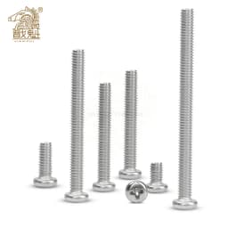 M1 M1.2 M1.4 M1.6 M2 M2.5 M3 M4 DIN7985 GB818 304 Stainless Steel Cross Recessed Pan Head Screws Phillips Screws