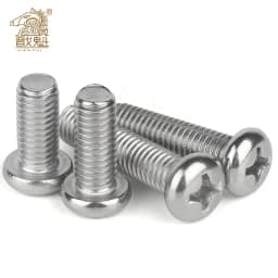 M1 M1.2 M1.4 M1.6 M2 M2.5 M3 M4 DIN7985 GB818 304 Stainless Steel Cross Recessed Pan Head Screws Phillips Screws