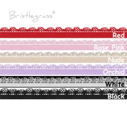 BRISTLEGRASS 2 5 10 Yard 3/8" 10mm Picot Loop Frilly Lace Trim Elastics Decorative Spandex Bands Headband Lingerie Sewing Crafts