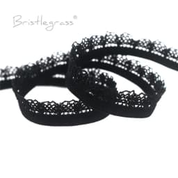 BRISTLEGRASS 2 5 10 Yard 3/8" 10mm Picot Loop Frilly Lace Trim Elastics Decorative Spandex Bands Headband Lingerie Sewing Crafts