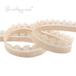BRISTLEGRASS 2 5 10 Yard 3/8" 10mm Picot Loop Frilly Lace Trim Elastics Decorative Spandex Bands Headband Lingerie Sewing Crafts