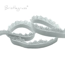 BRISTLEGRASS 2 5 10 Yard 3/8" 10mm Picot Loop Frilly Lace Trim Elastics Decorative Spandex Bands Headband Lingerie Sewing Crafts