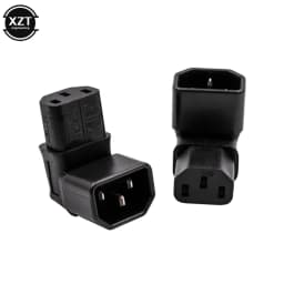New 3Pin IEC Connector Down UP 90 Angled IEC 320 C14 Male to C13 Female Power Adapter Connector AC Plug for LCD Wall Mount TV