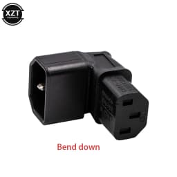 New 3Pin IEC Connector Down UP 90 Angled IEC 320 C14 Male to C13 Female Power Adapter Connector AC Plug for LCD Wall Mount TV