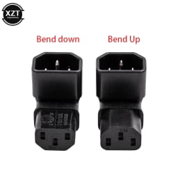 New 3Pin IEC Connector Down UP 90 Angled IEC 320 C14 Male to C13 Female Power Adapter Connector AC Plug for LCD Wall Mount TV
