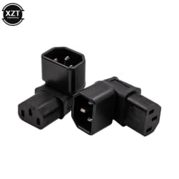 New 3Pin IEC Connector Down UP 90 Angled IEC 320 C14 Male to C13 Female Power Adapter Connector AC Plug for LCD Wall Mount TV
