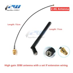 2.4GHz 3dBi WiFi 2.4g Antenna Aerial RP-SMA Male Wireless Router+ 17cm PCI U.FL IPX to RP SMA Male Pigtail Cable ESP8266 ESP32
