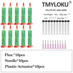 TMYLOKU10pcs RIESBA559 10cc solder paste flux NC-559-ASM oil cylinder BGA welding flute flux for soldering nc 559 soldering flux
