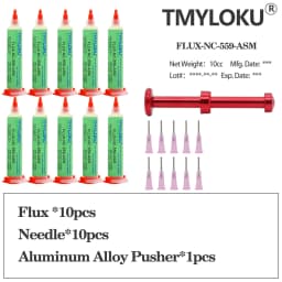 TMYLOKU10pcs RIESBA559 10cc solder paste flux NC-559-ASM oil cylinder BGA welding flute flux for soldering nc 559 soldering flux