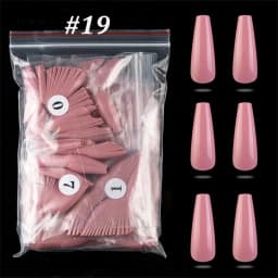 500pcs Colorful False Nails Long Ballerina Coffin Shape UV Shiny Extra Long Full Wrap Solid Color Ballerina Nails