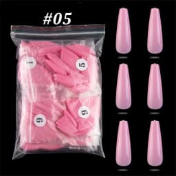 500pcs Colorful False Nails Long Ballerina Coffin Shape UV Shiny Extra Long Full Wrap Solid Color Ballerina Nails