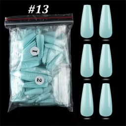 500pcs Colorful False Nails Long Ballerina Coffin Shape UV Shiny Extra Long Full Wrap Solid Color Ballerina Nails