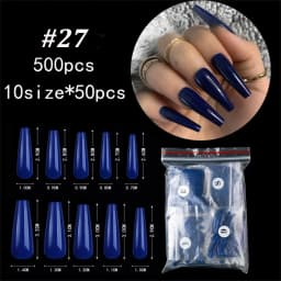 500pcs Colorful False Nails Long Ballerina Coffin Shape UV Shiny Extra Long Full Wrap Solid Color Ballerina Nails