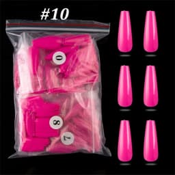 500pcs Colorful False Nails Long Ballerina Coffin Shape UV Shiny Extra Long Full Wrap Solid Color Ballerina Nails