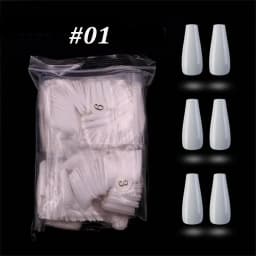 500pcs Colorful False Nails Long Ballerina Coffin Shape UV Shiny Extra Long Full Wrap Solid Color Ballerina Nails