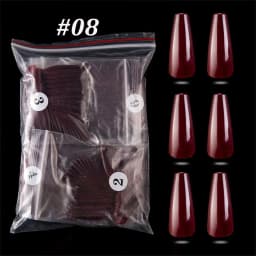 500pcs Colorful False Nails Long Ballerina Coffin Shape UV Shiny Extra Long Full Wrap Solid Color Ballerina Nails