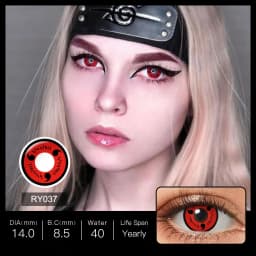 (0.00~-6.00) PSEYECHE 14.0mm Yearly Use Powered Contact Lenses With Degree Sasuke Anime Cosplay Sharingan Halloween Contact Lens